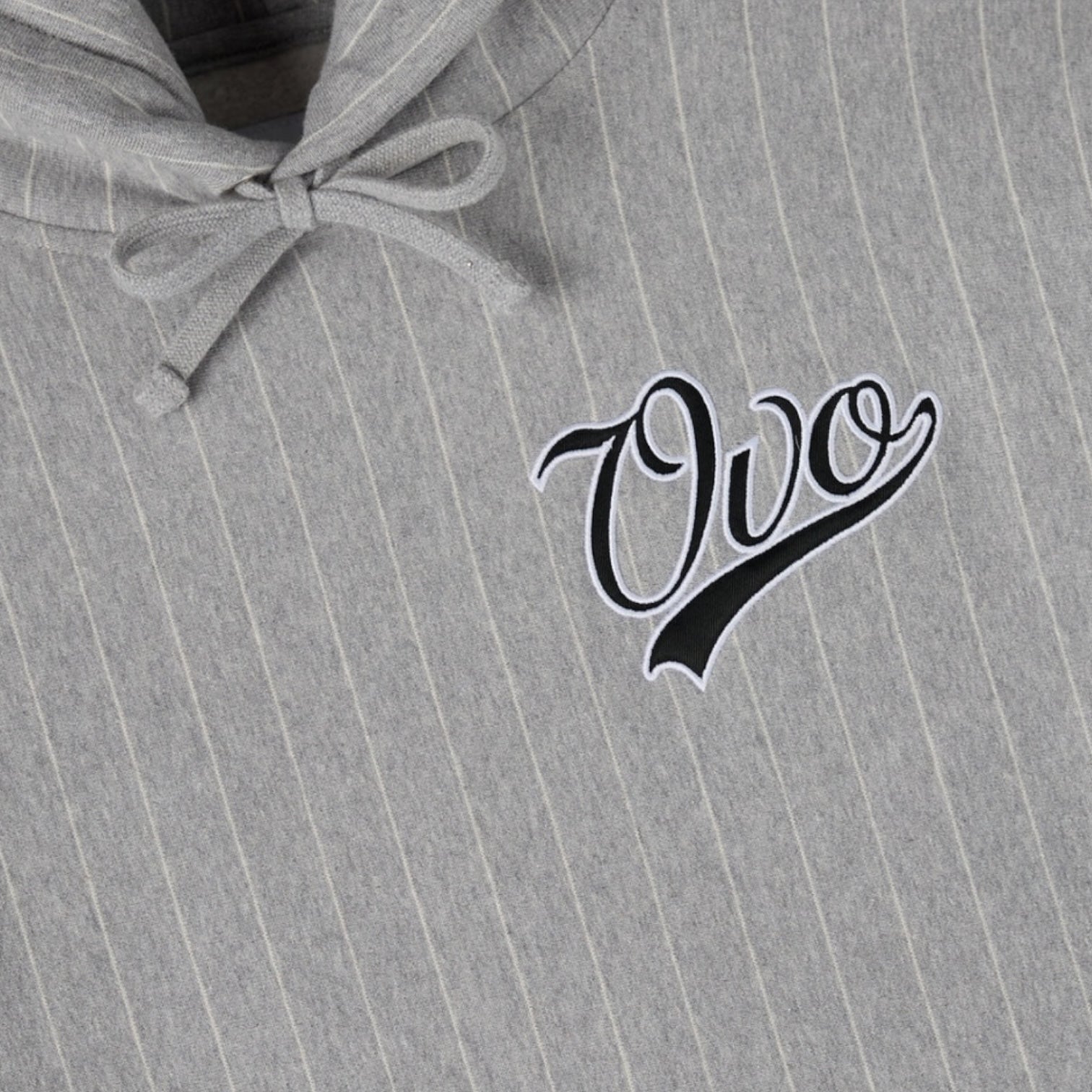 OVO Script Pinstripe Hoodie Heather Grey