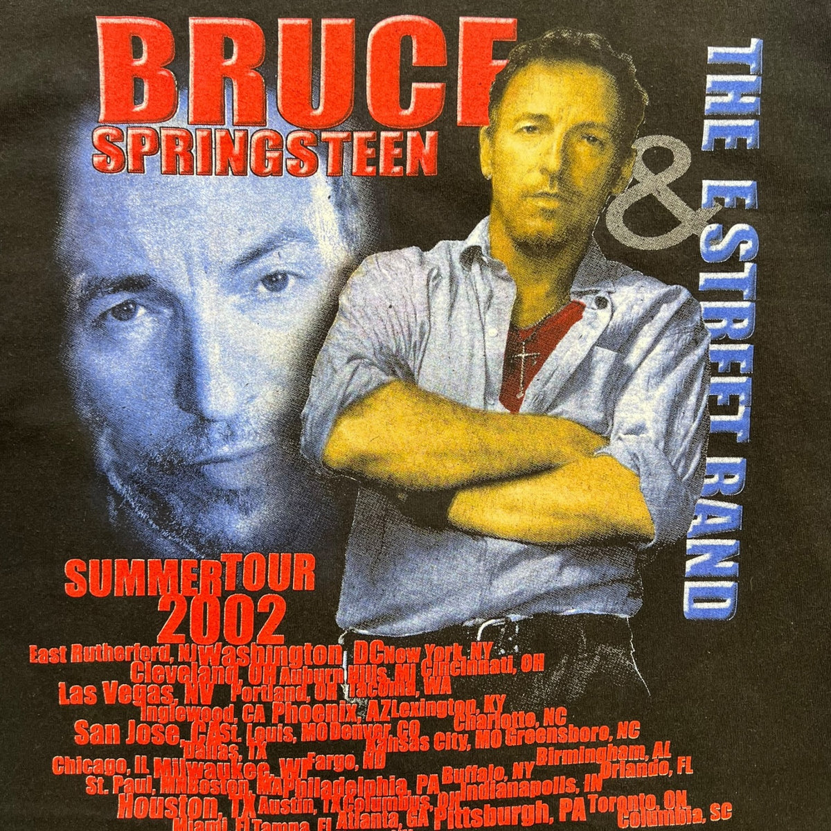 Vintage 2002 Bruce Springsteen Summer Tour Long Sleeve T-Shirt Black