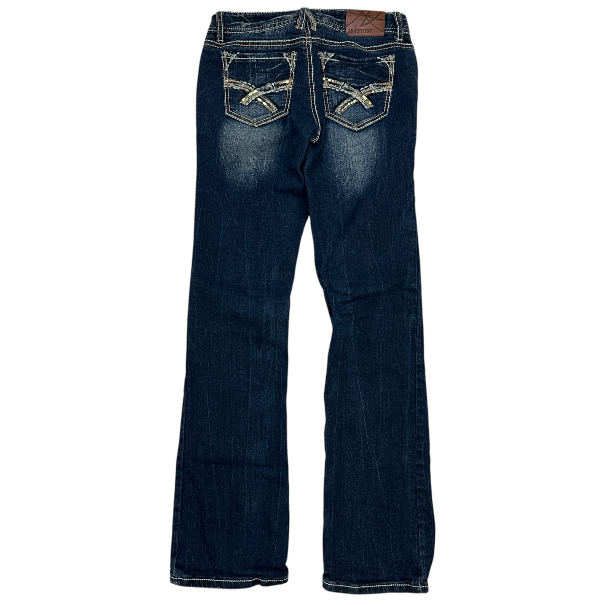 (W) Vintage Y2K Amethyst Denim Jeans Dark Wash