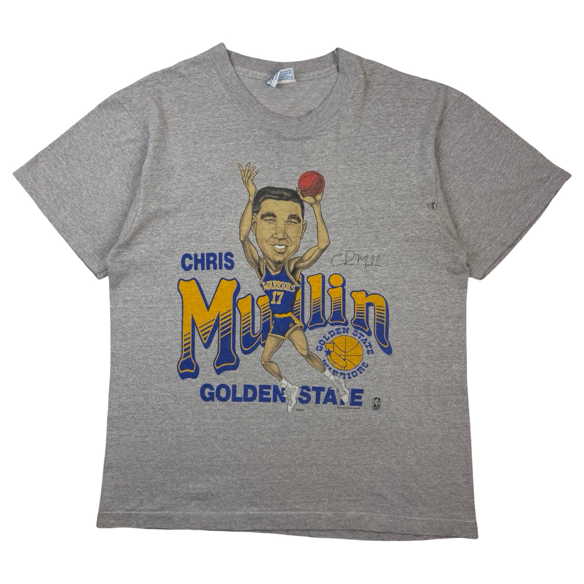 Vintage Chris Mullin Golden State Warriors #17 NBA T-Shirt Grey