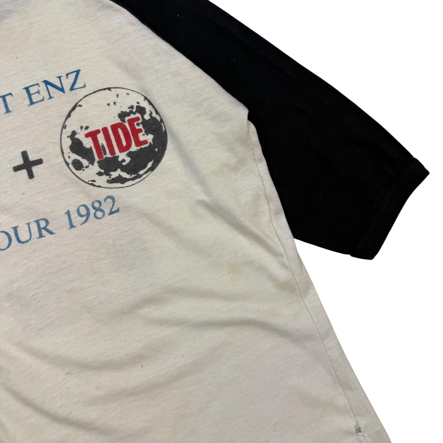 1982 Split Enz ‘Time And Tide’ Tour Raglan Tee White