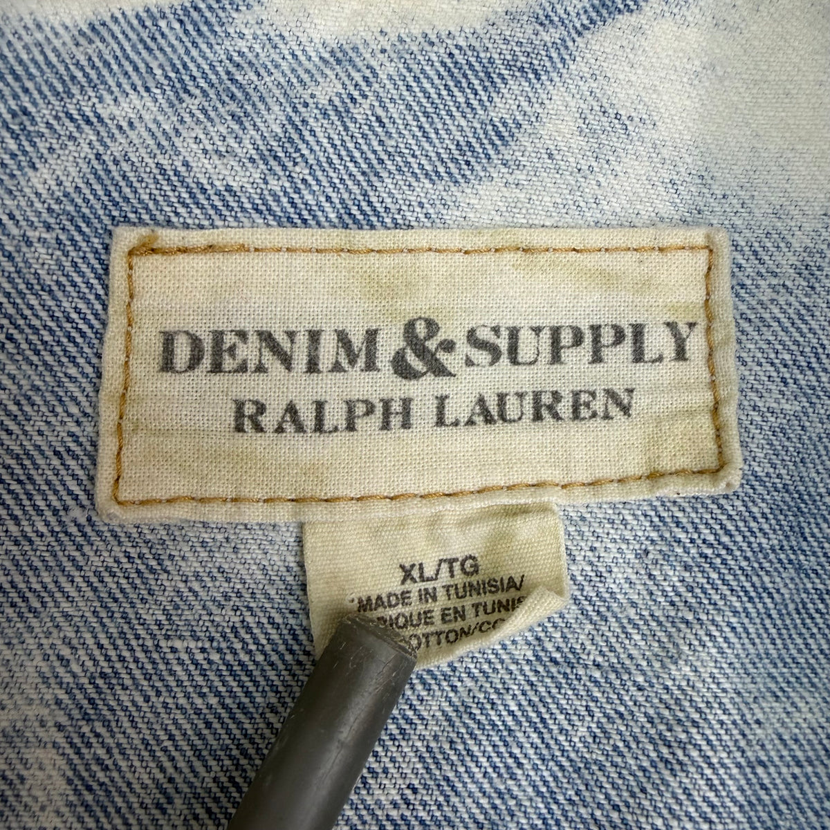 Denim & Supply Ralph Lauren Western Steer Head Bleach Wash Denim Jacket Blue