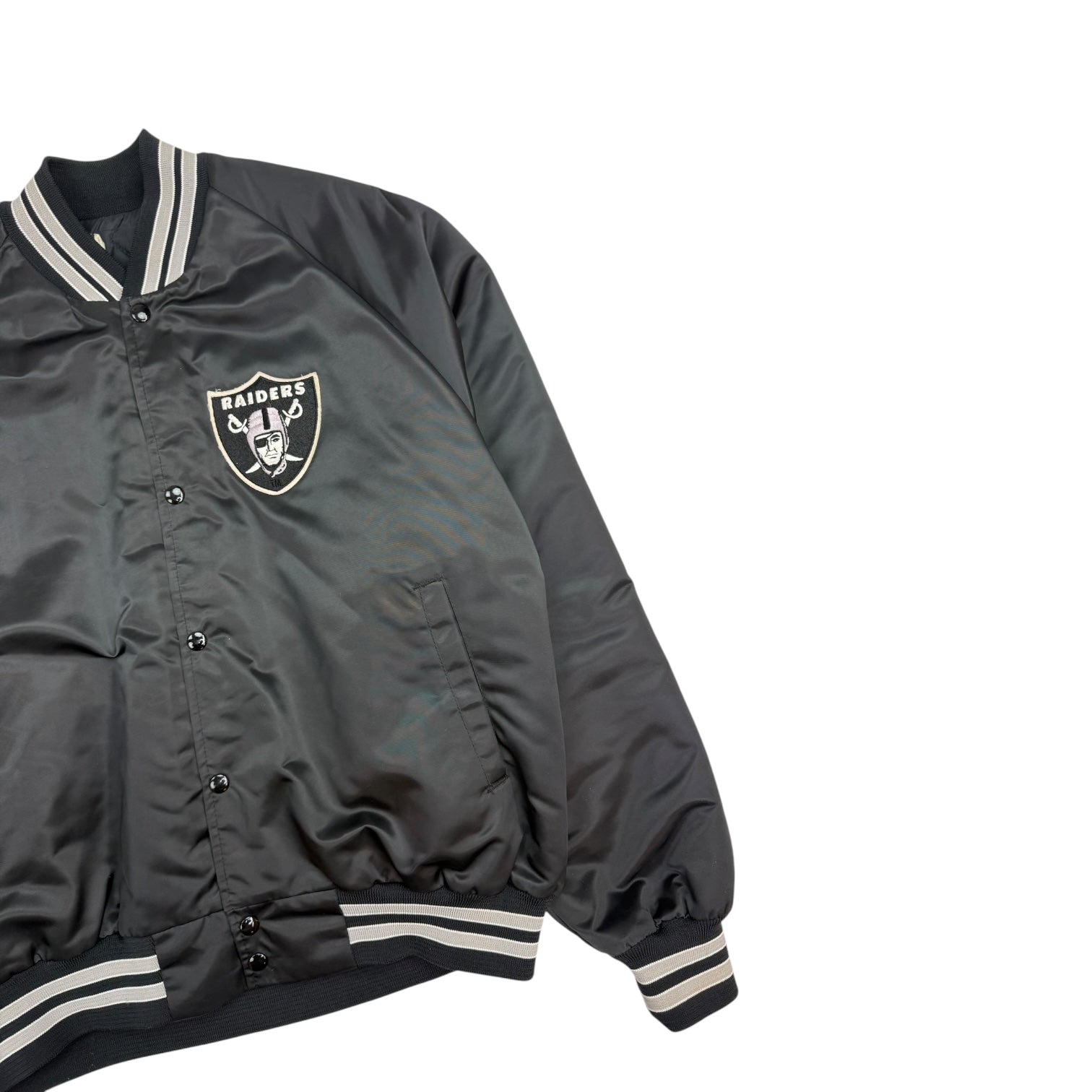 Vintage Oakland Raiders Chalkline Satin Jacket Black