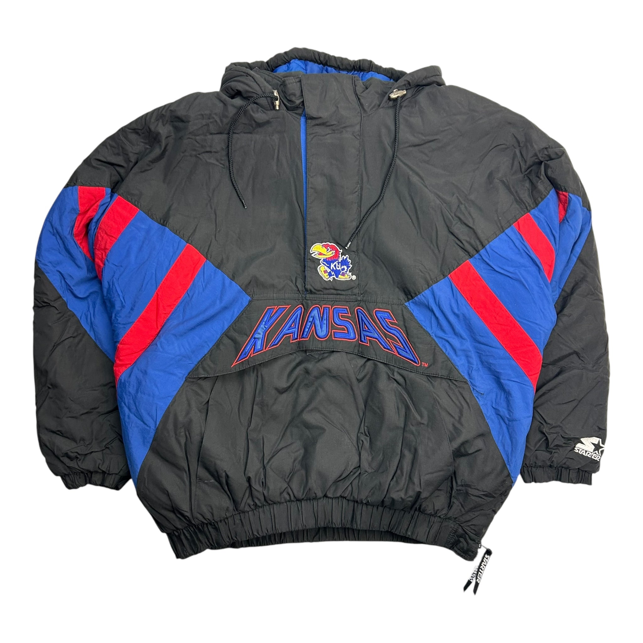 Vintage Starter Kansas University Jay Hawks Quarter Zip