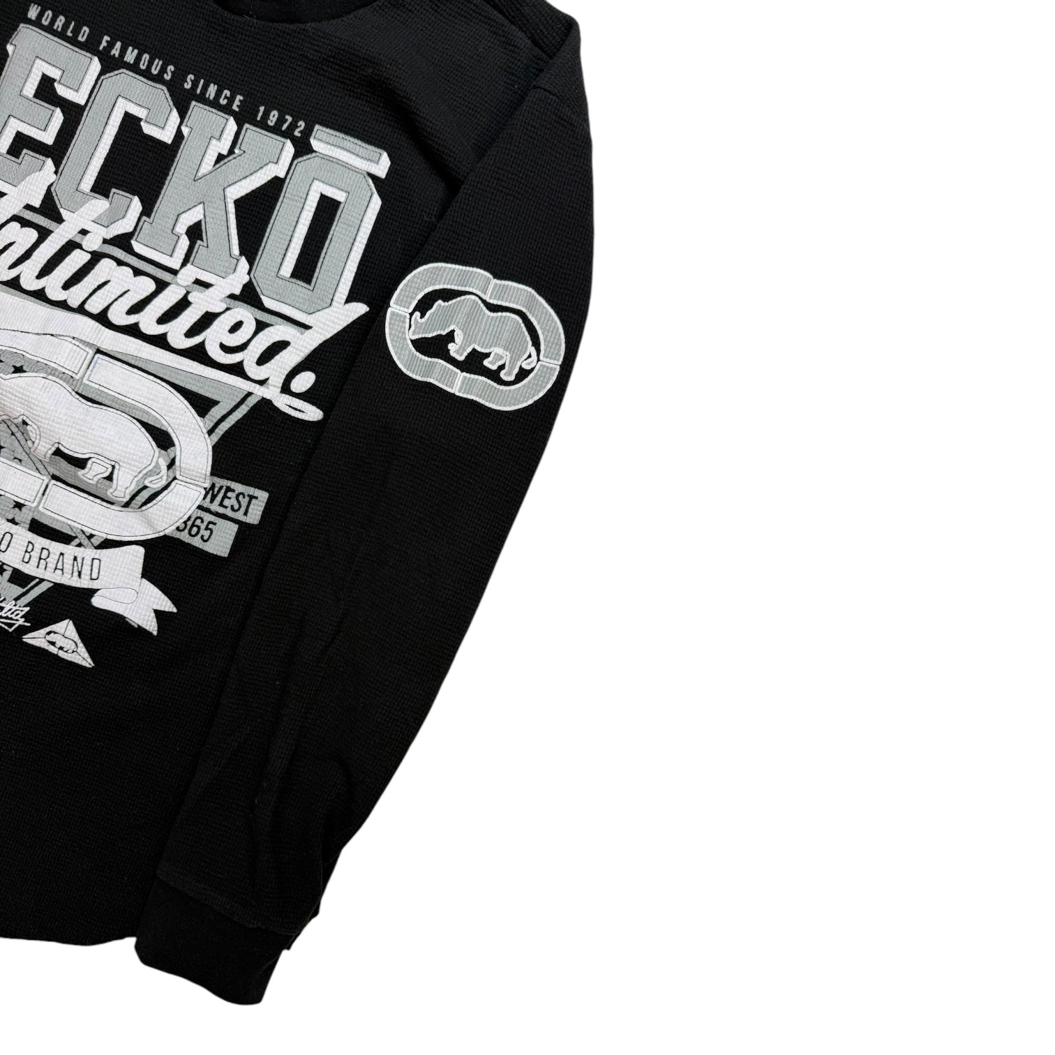 Vintage Y2K Ecko Unlimited Thermal L/S Tee Black