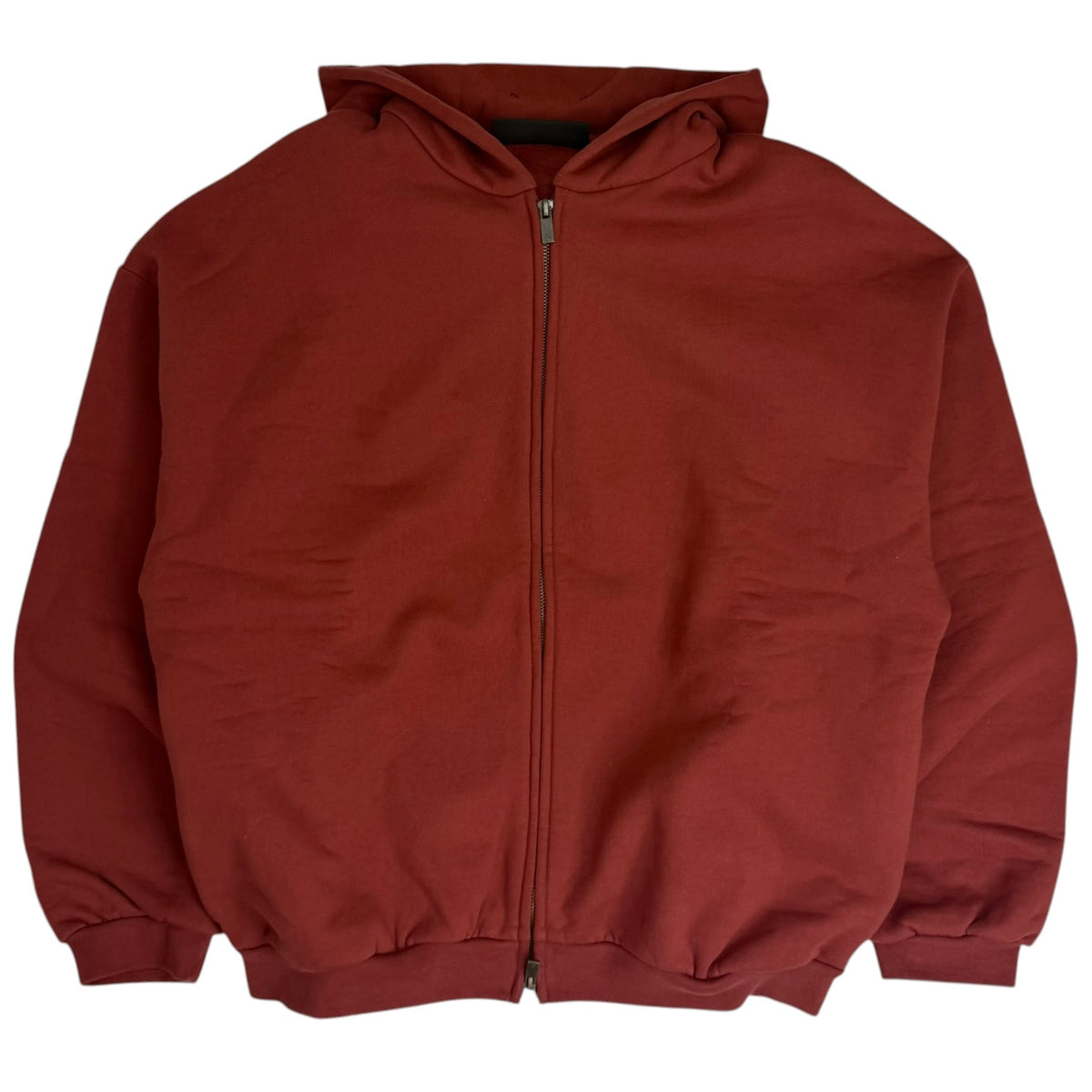Fear of God Essentials Heavy Fleece Full Zip Hoodie Crimson