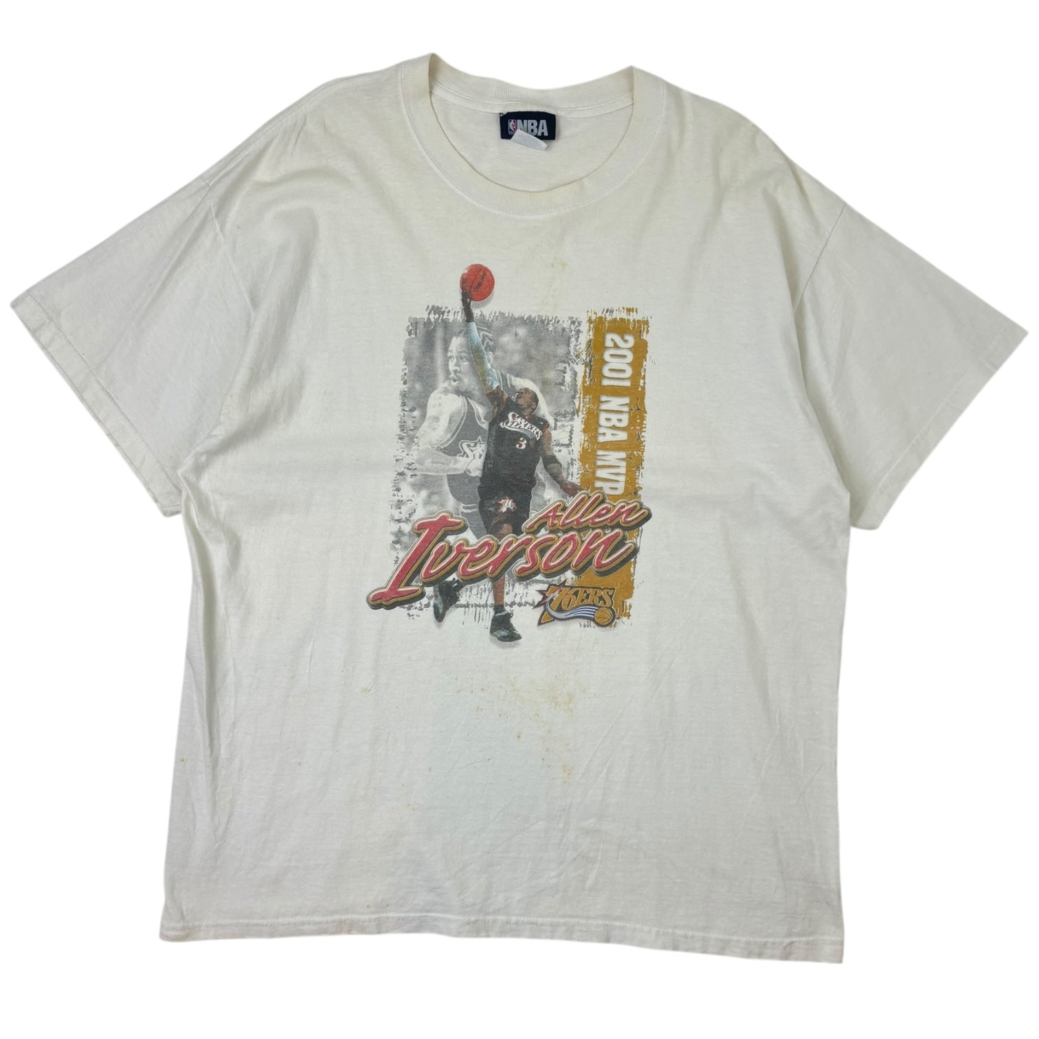 Vintage 2001 NBA MVP Allen Iverson T-Shirt White