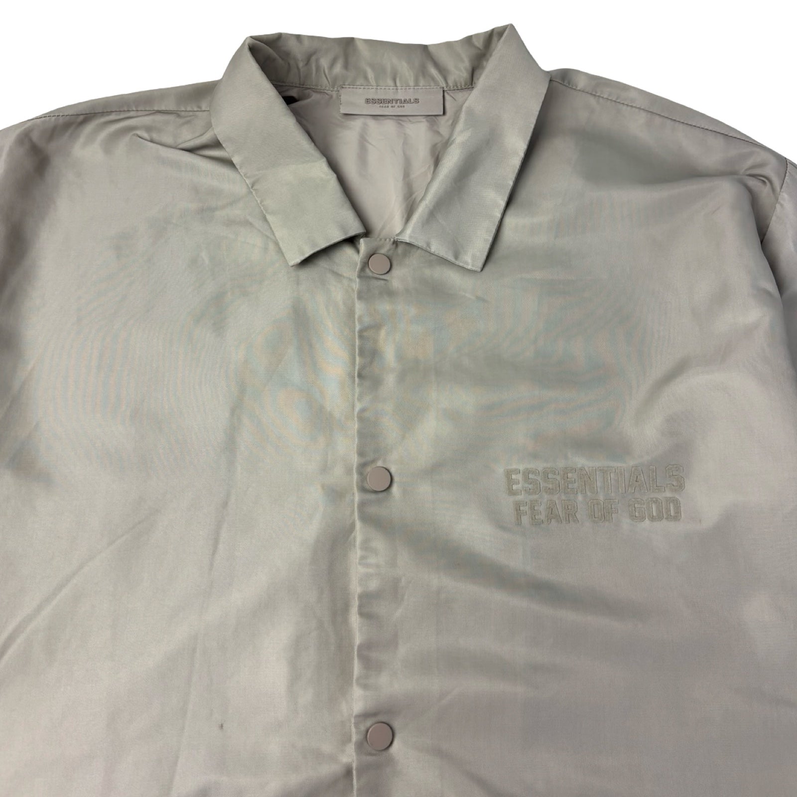 Fear Of God Essentials Nylon Shirt Coach Jacket Beige