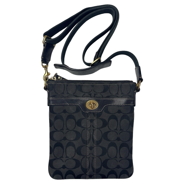(W) Coach Hampton Signature Swingpack Crossbody Bag Black