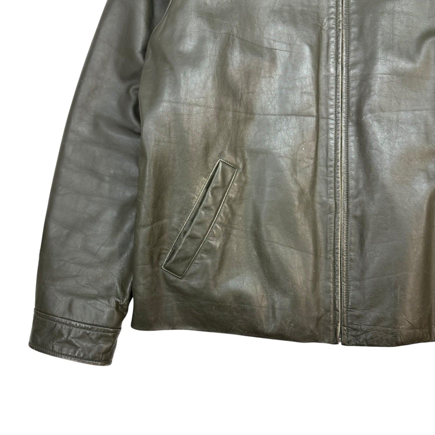 Vintage GAP Leather Jacket Dark Green