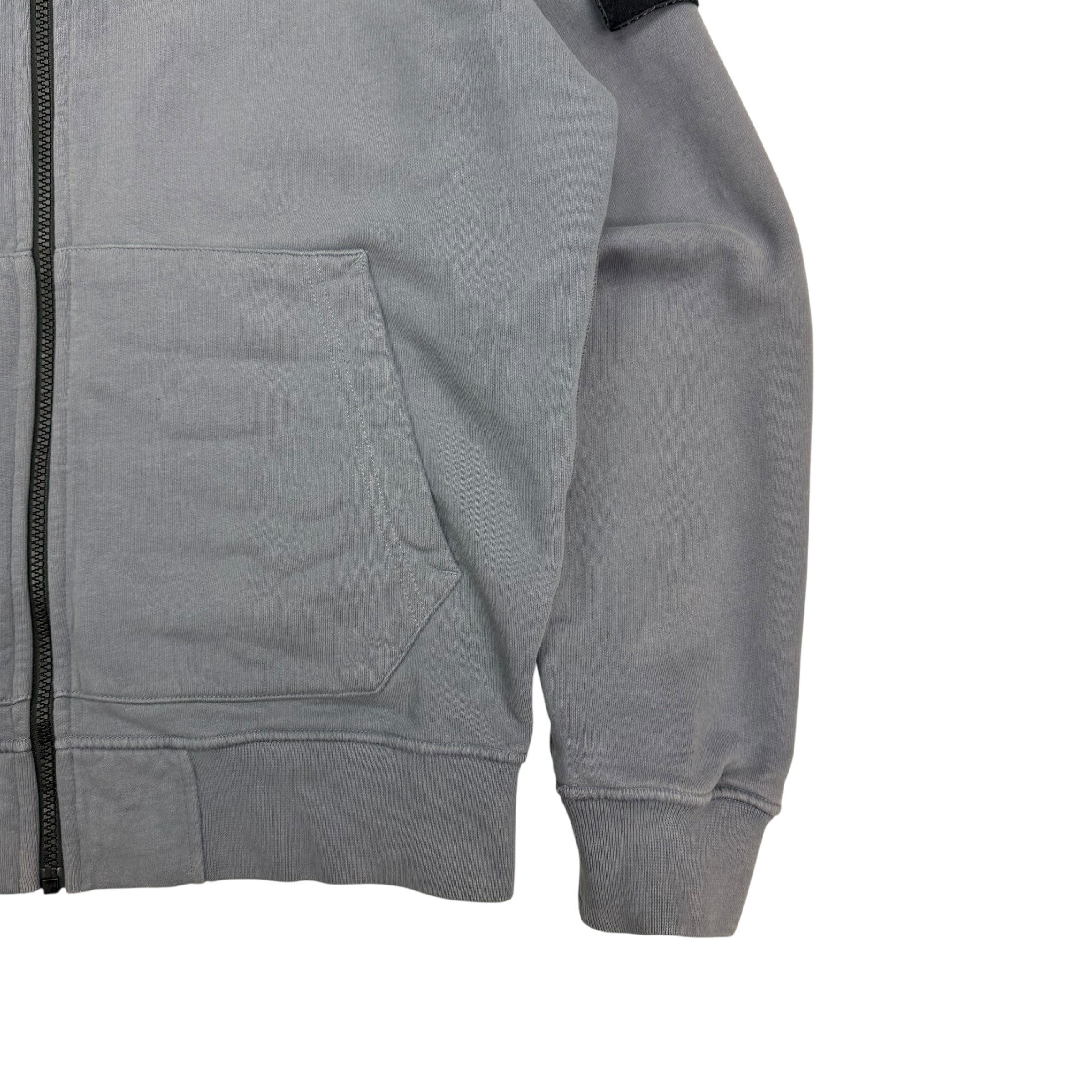 Stone Island French Terry Zip Up Hoodie Pale Blue
