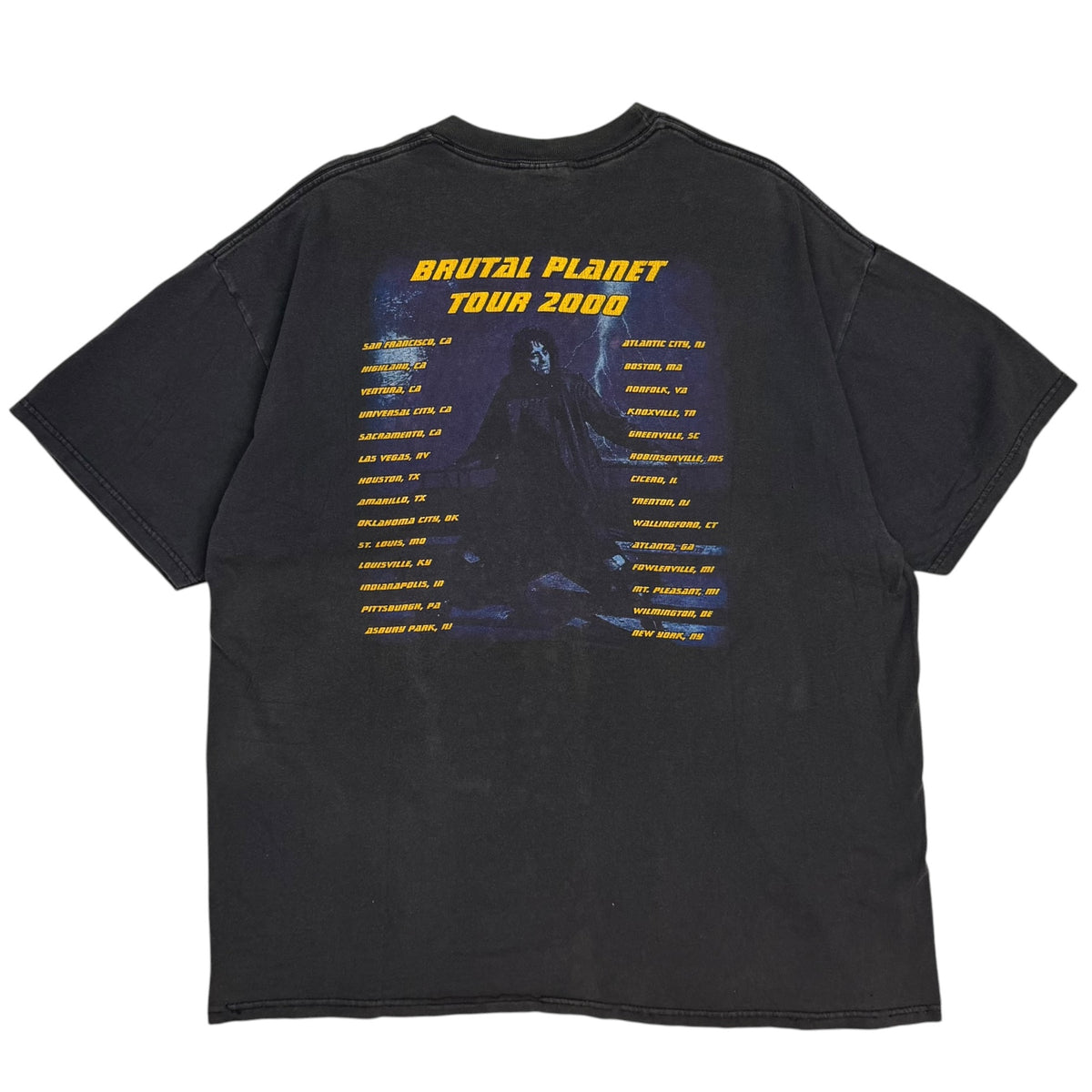 2000 Alice Cooper Brutal Planet Tour Tee Faded Black