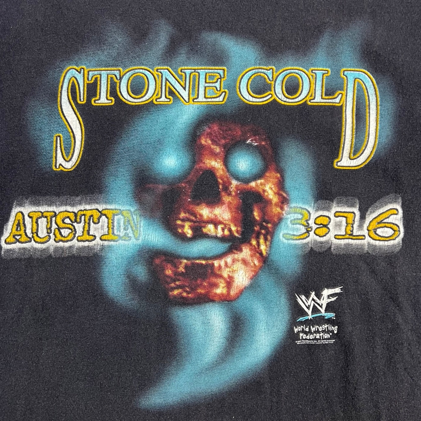 1999 Stone Cold 3:16 Smoking Skull Tee Black