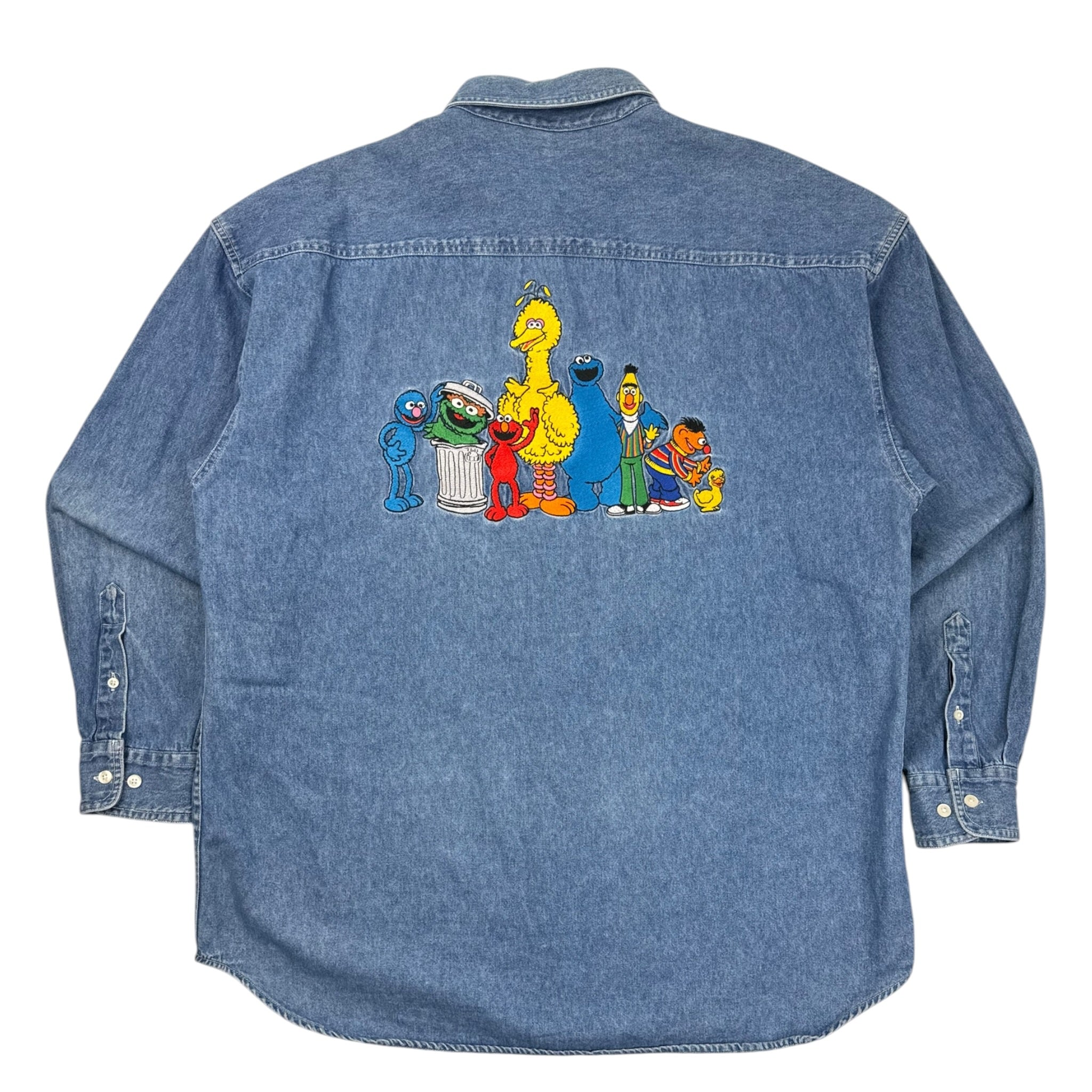 Vintage Sesame Street Gang Denim Button Up