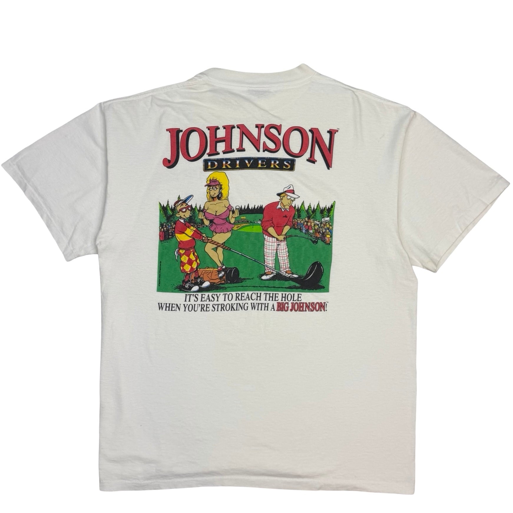 Vintage Johnson Drivers “It’s Easy To Reach The Hole…” Tee White