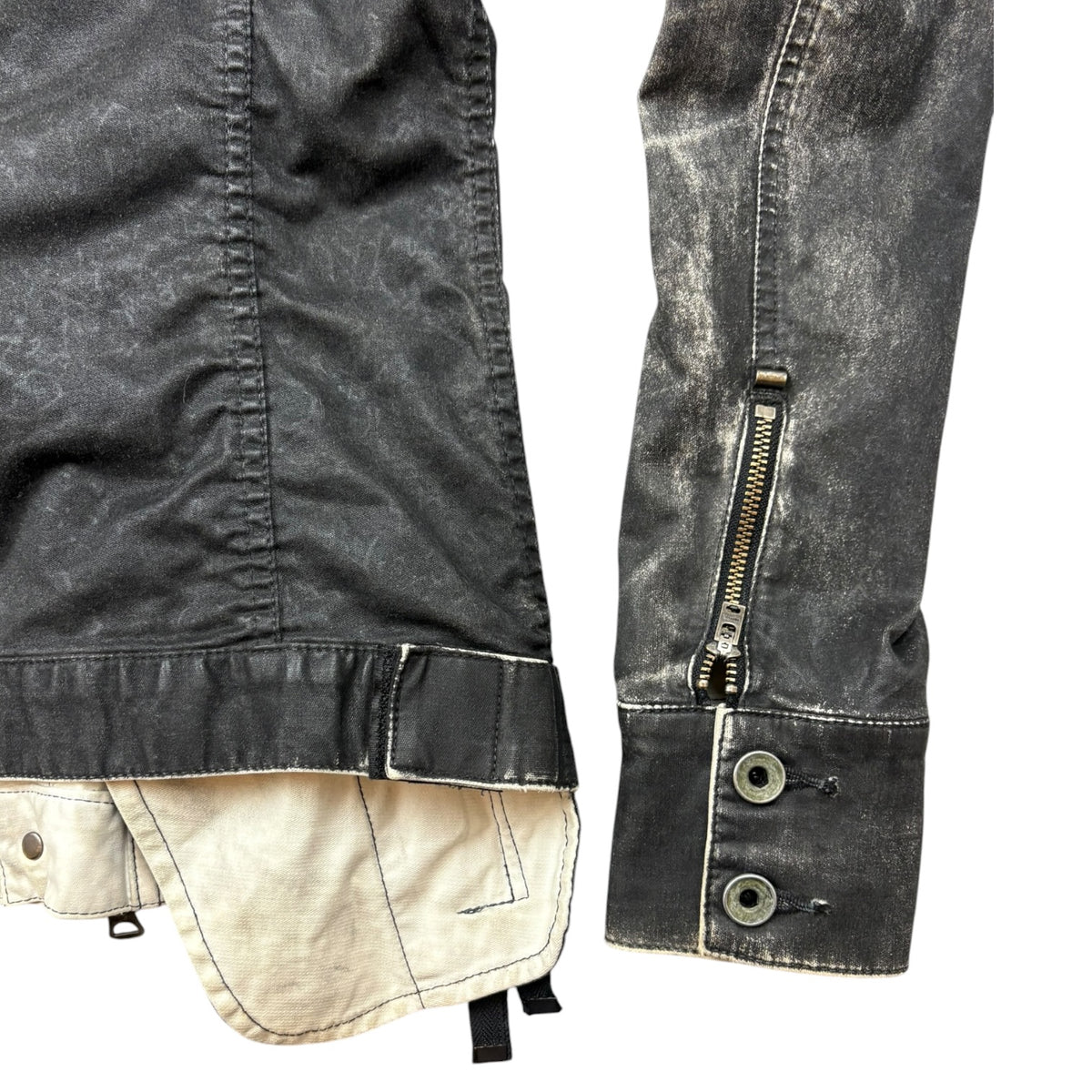 (W) L.G.B. Le Grand Bleu Waxed Denim Jacket Black