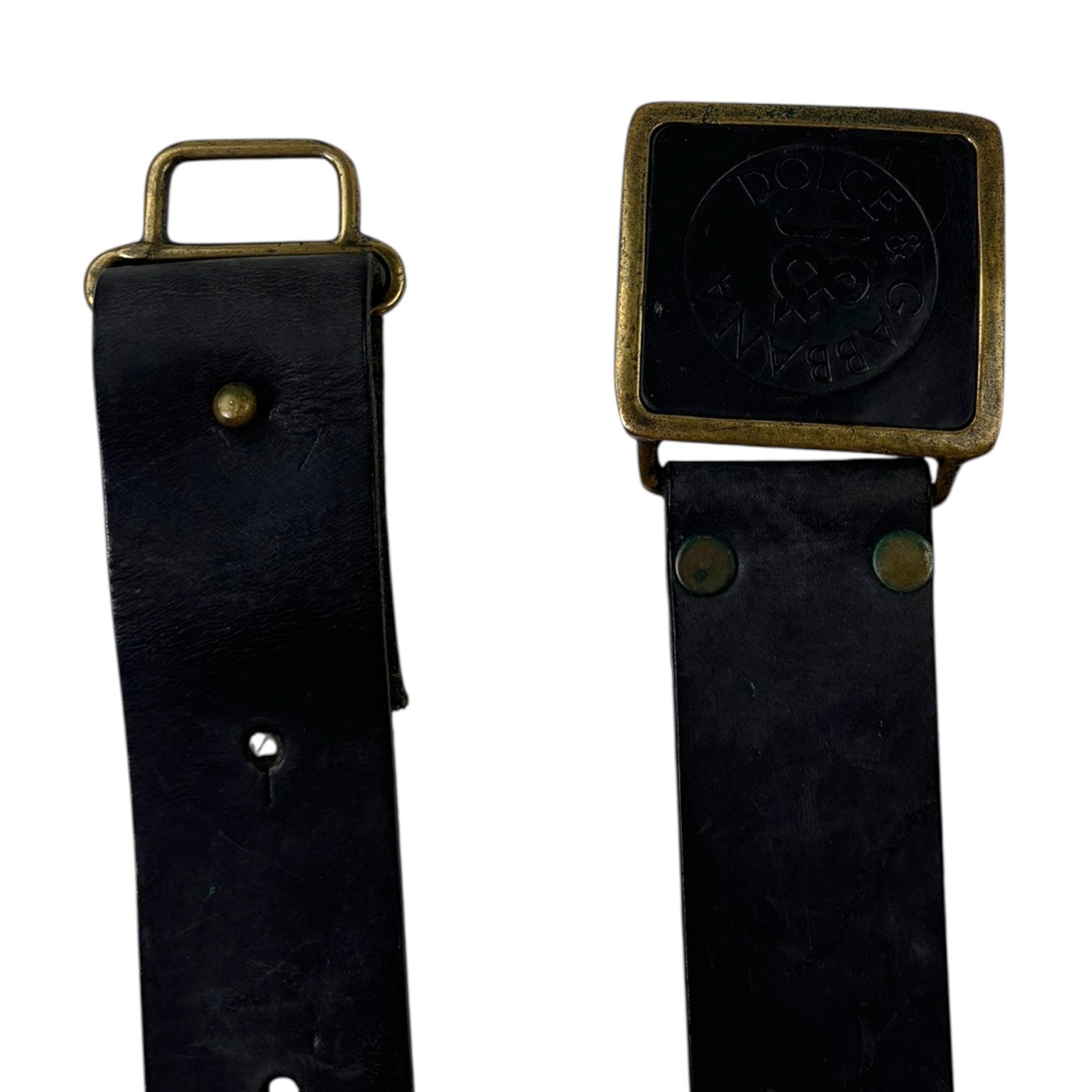 Dolce & Gabbana Jeans Leather Belt Black