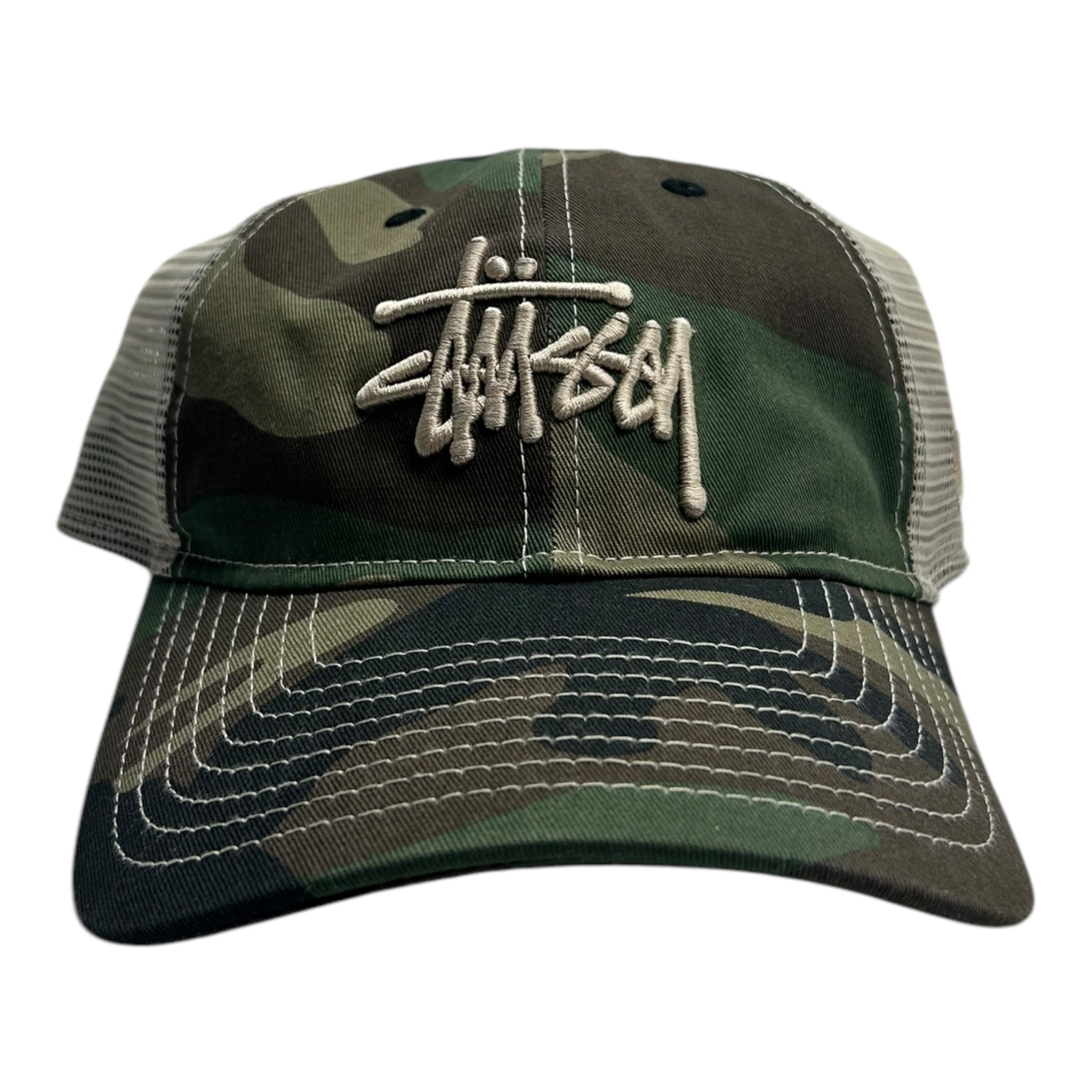 Stussy Camo Trucker Hat Green