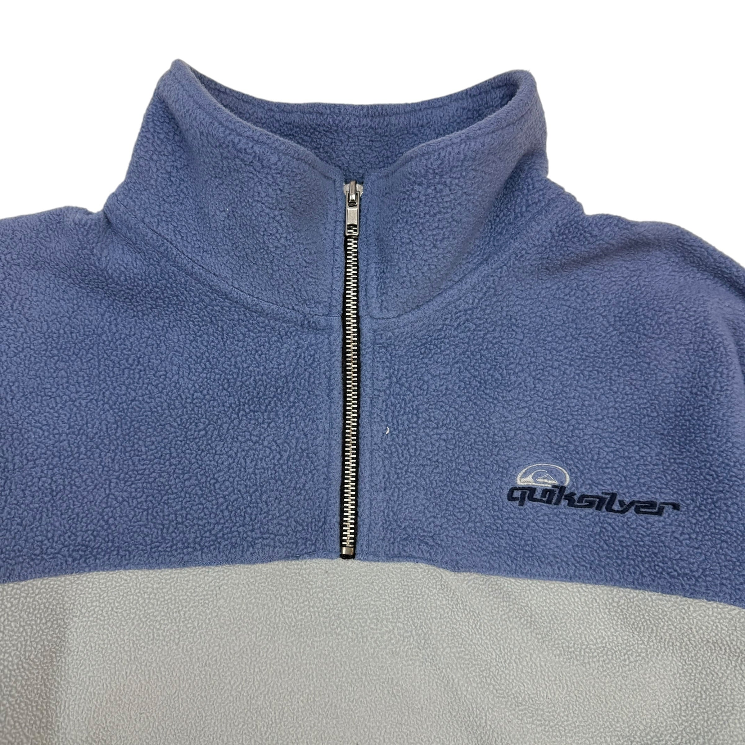 Vintage Quicksilver Fleece Quarter Zip Light Blue/ Grey