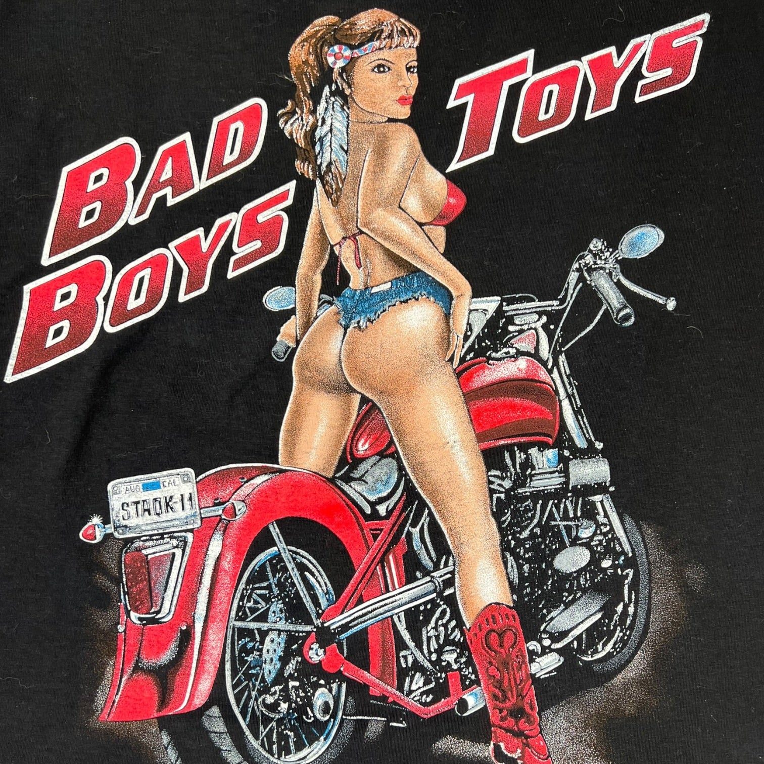 Vintage “Bad Boys Toys” Motorcycle T-Shirt Black