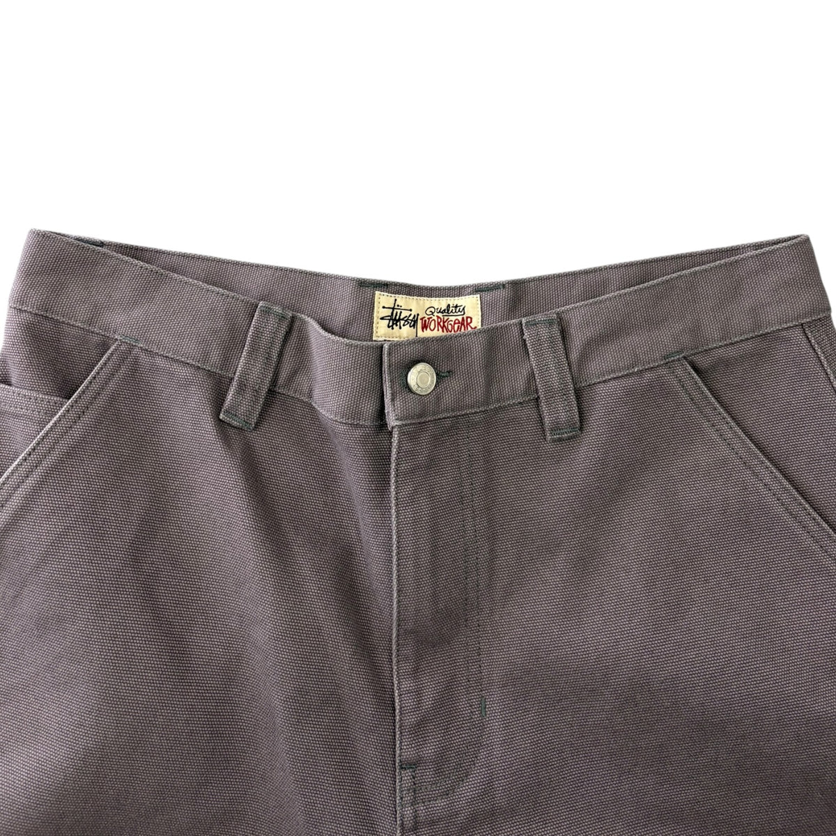 Stussy Washed Canvas Work Shorts Purple