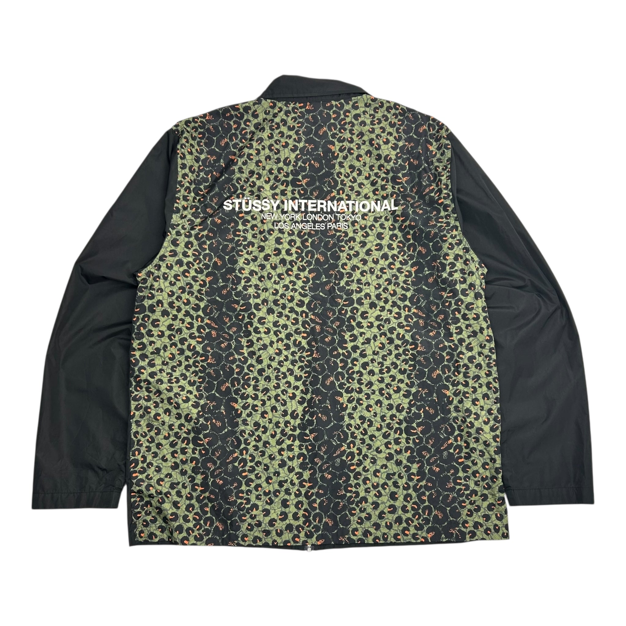 Stussy Leopard Panel Coaches Jacket