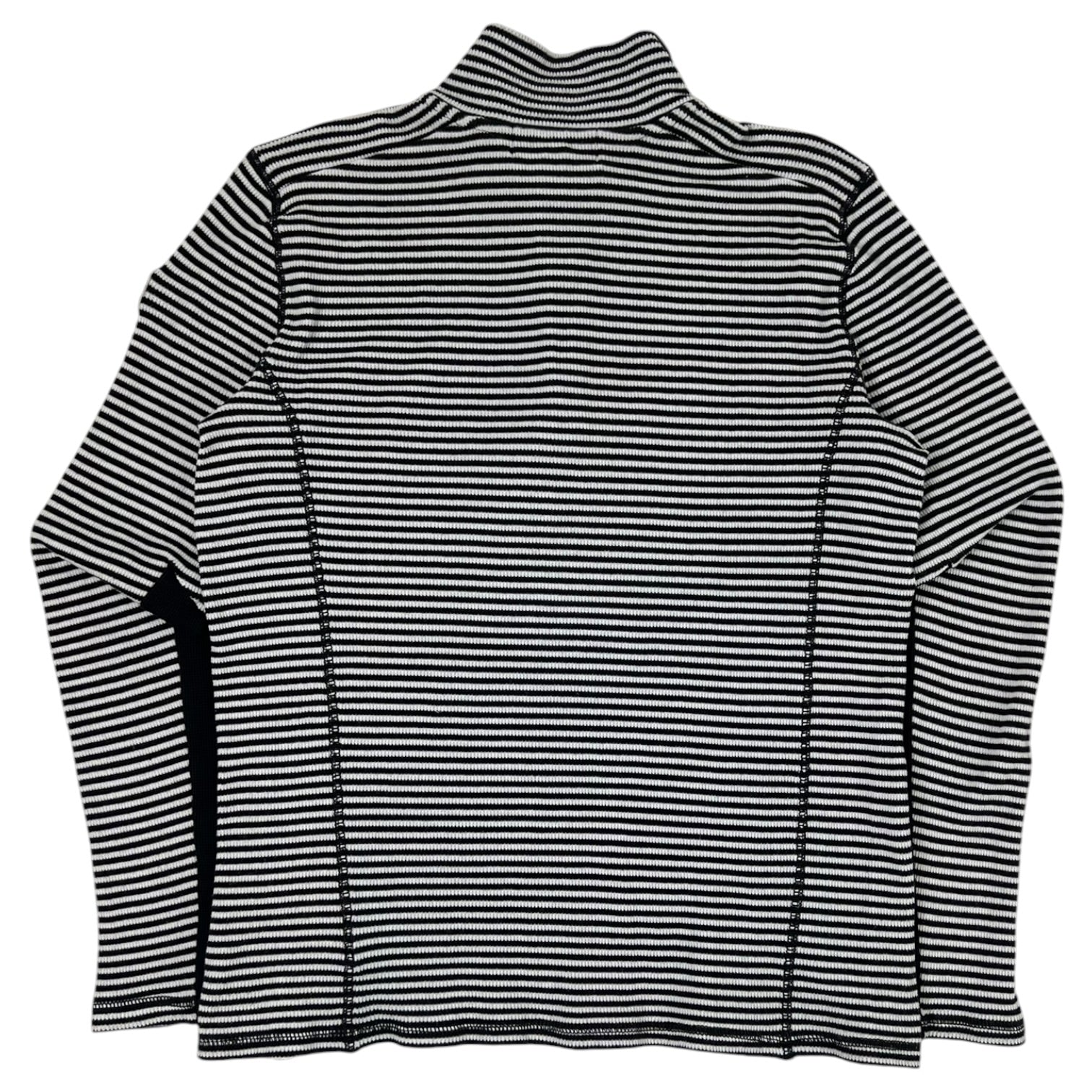 (W) Lauren Ralph Lauren Active 1/4 Zip Shirt Black White Stripes