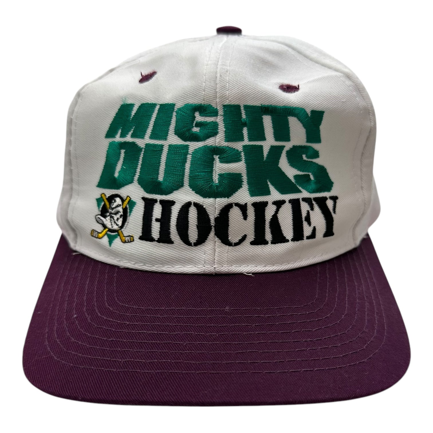 Vintage Logo Athletics Anaheim Mighty Ducks Hockey Hat White