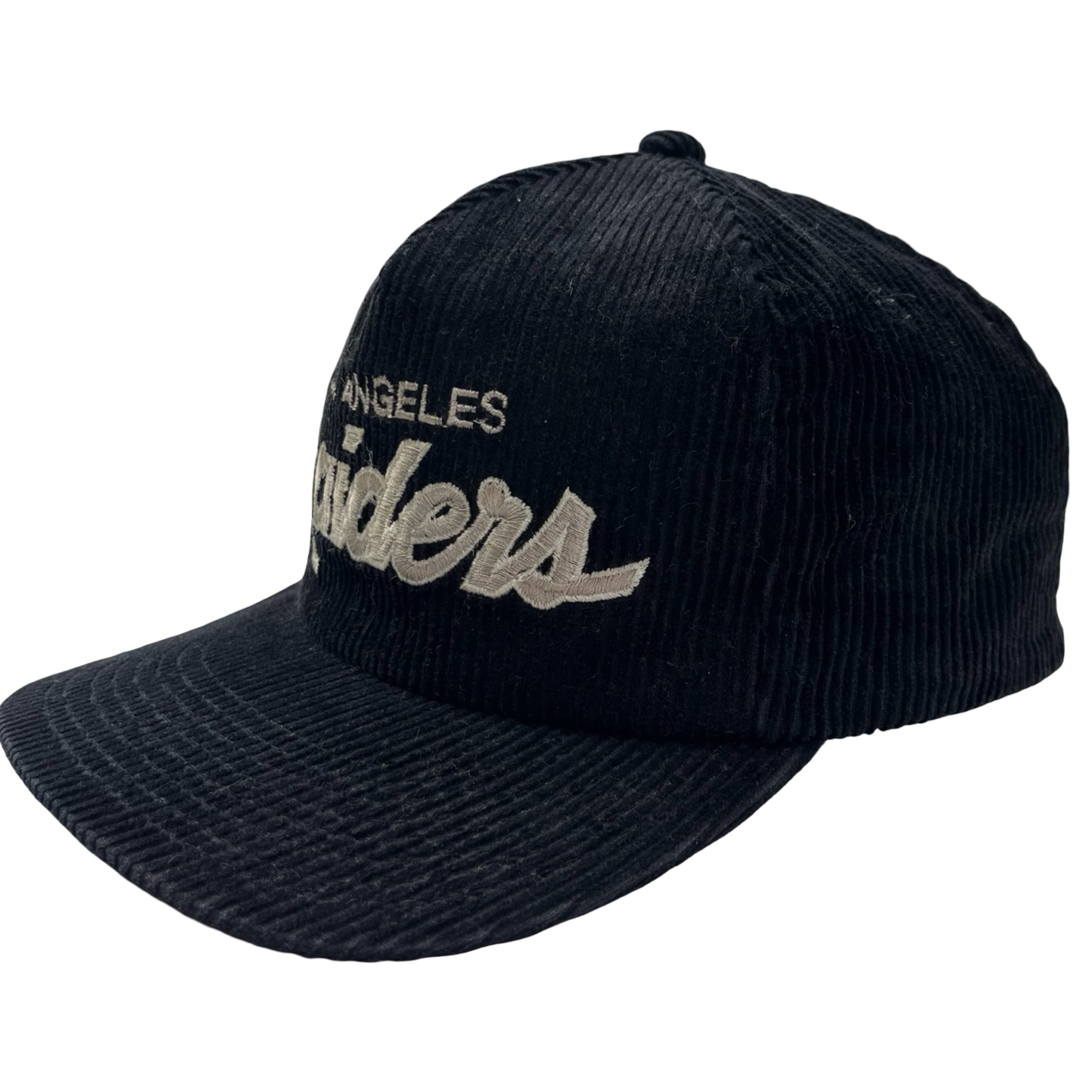 Vintage Los Angeles Raiders Corduroy Double Line Script Sports Specialties Hat