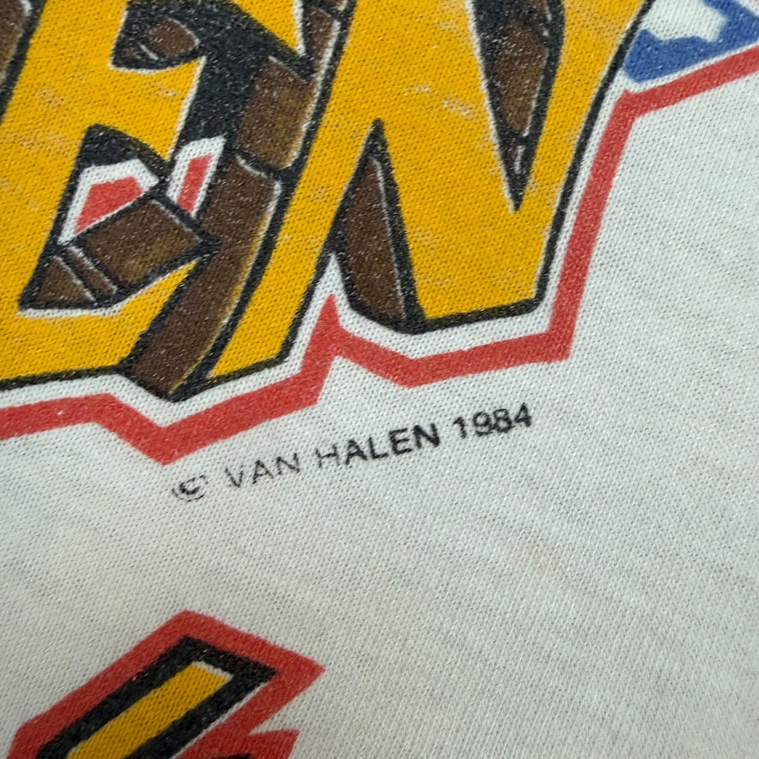 1984 Van Halen Tour Of The World Raglan Tee Black/White
