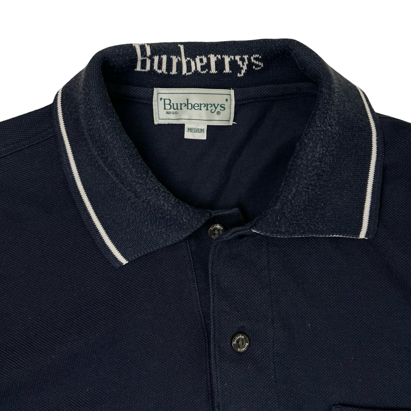 Vintage Burberry Polo Shirt Navy
