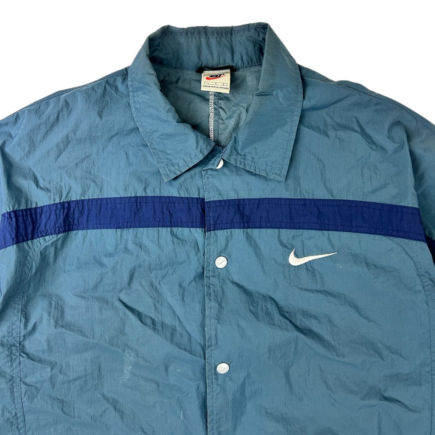 Vintage Nike Button Snap Windbreaker Coat Green