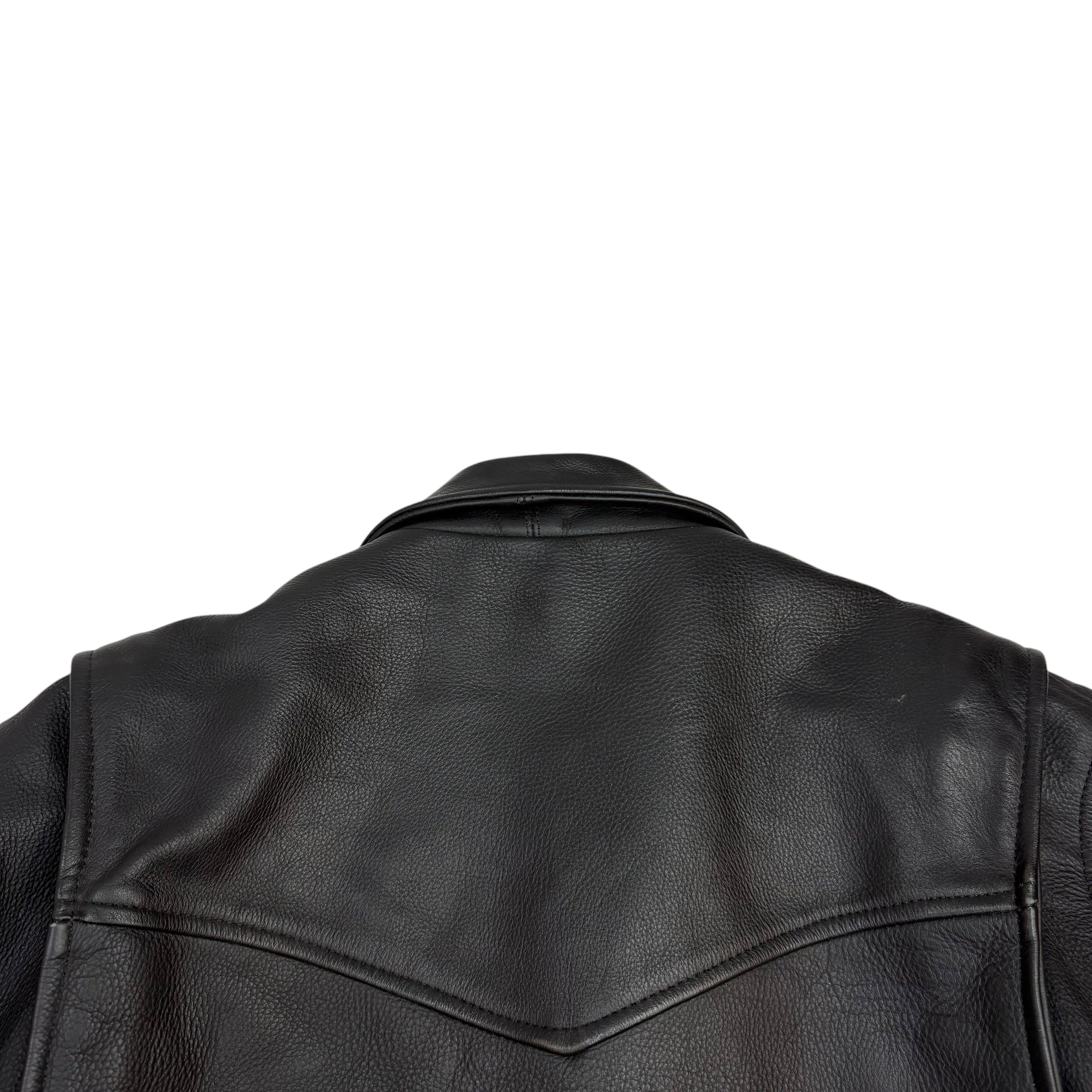 Vintage Hard Driver Leather Motorcycle Jacket Black
