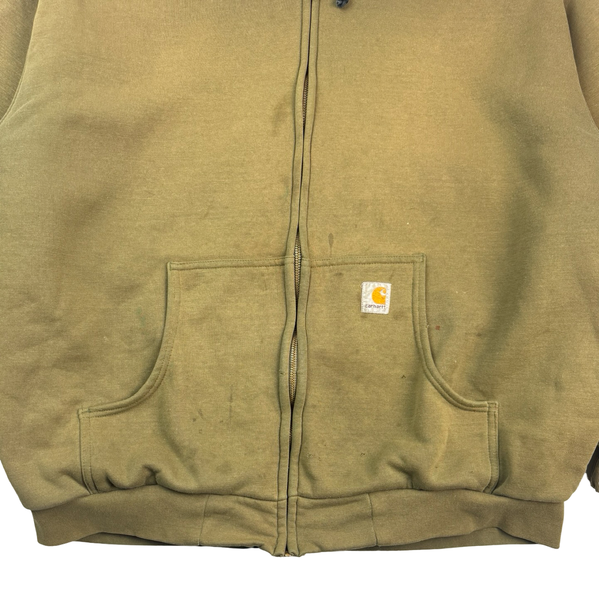 Vintage Carhartt Thermal Lined Zip Up Hoodie Olive Green