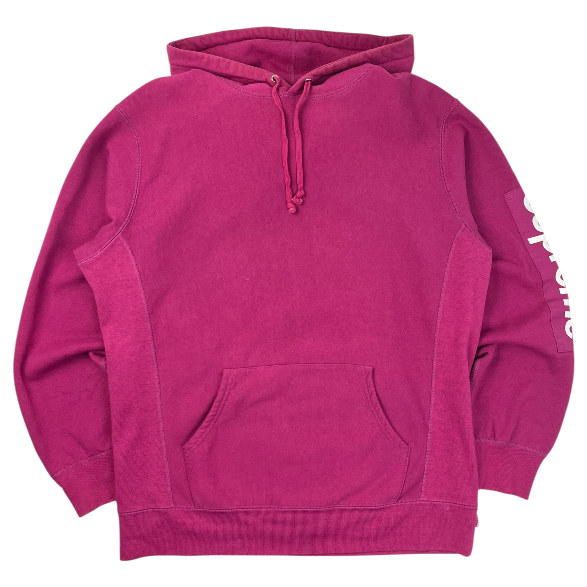 Supreme Sleeve Patch Box Logo Hoodie Magenta