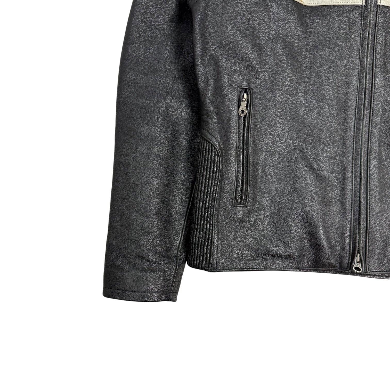 Vintage Harley Davidson Leather Bike Jacket Black/Grey
