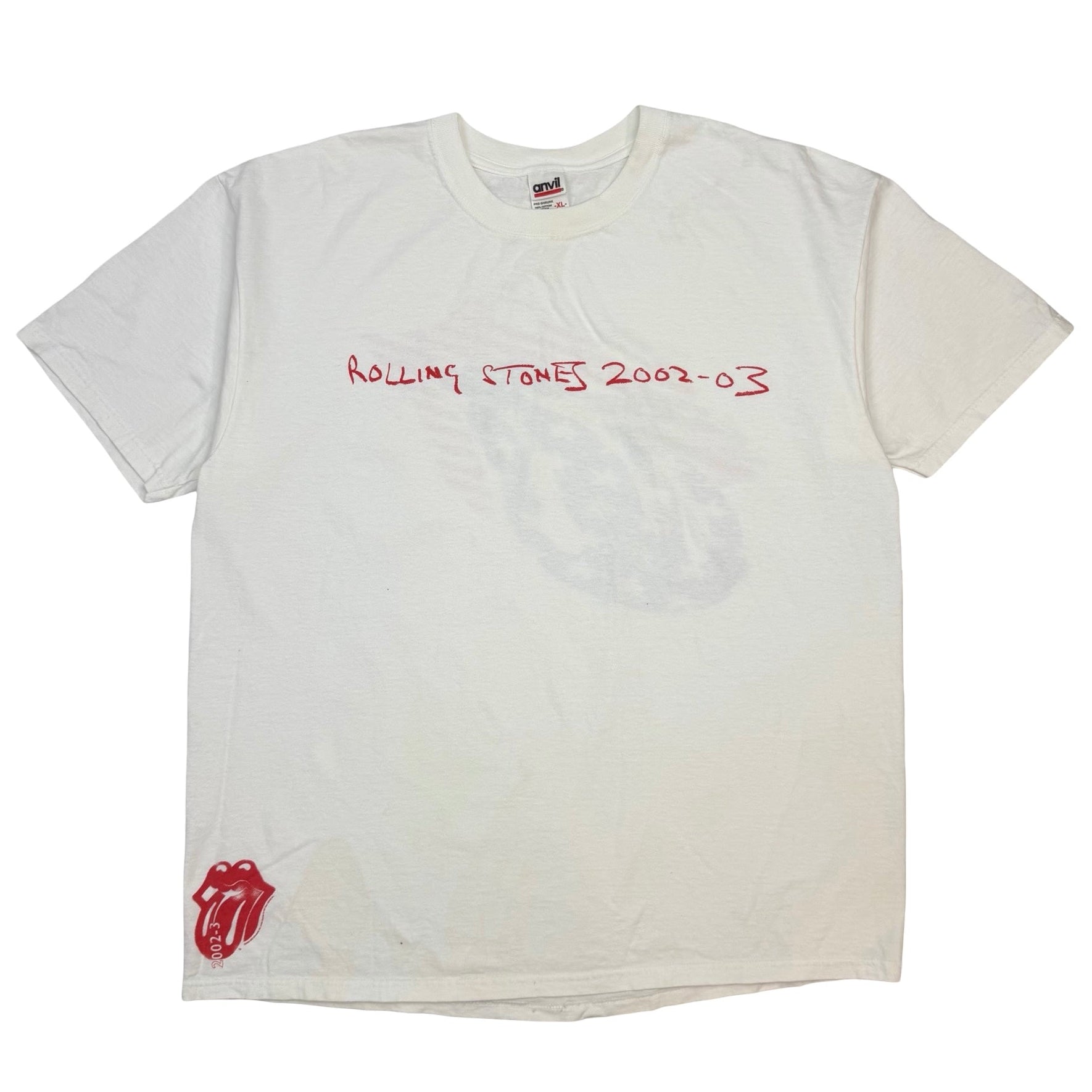 2002-03 Rolling Stones Stars, Stripes, Lips, Licks Tour Tee White