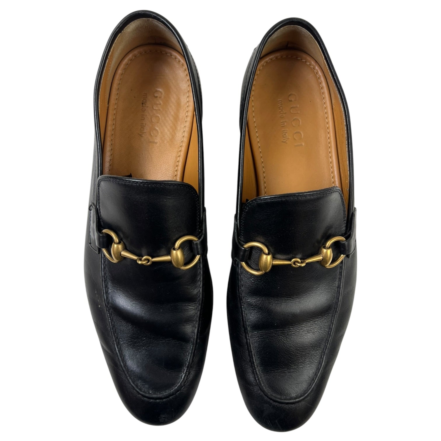 Gucci Jordaan Horsebit Leather Loafers Black