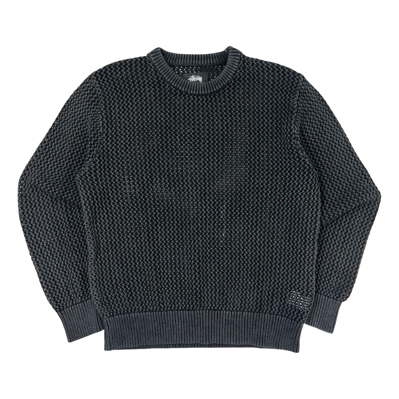 Stussy Pigment Dyed Loose Gauge Sweater Black