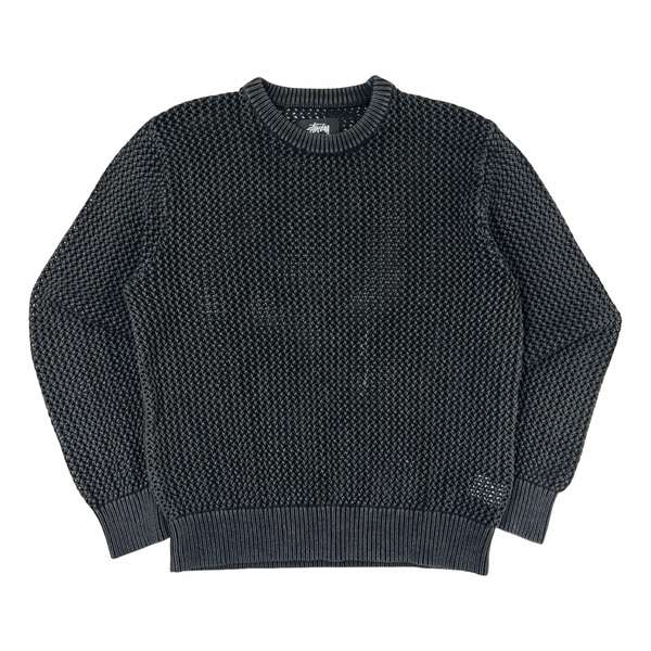 Stussy Pigment Dyed Loose Gauge Sweater Black