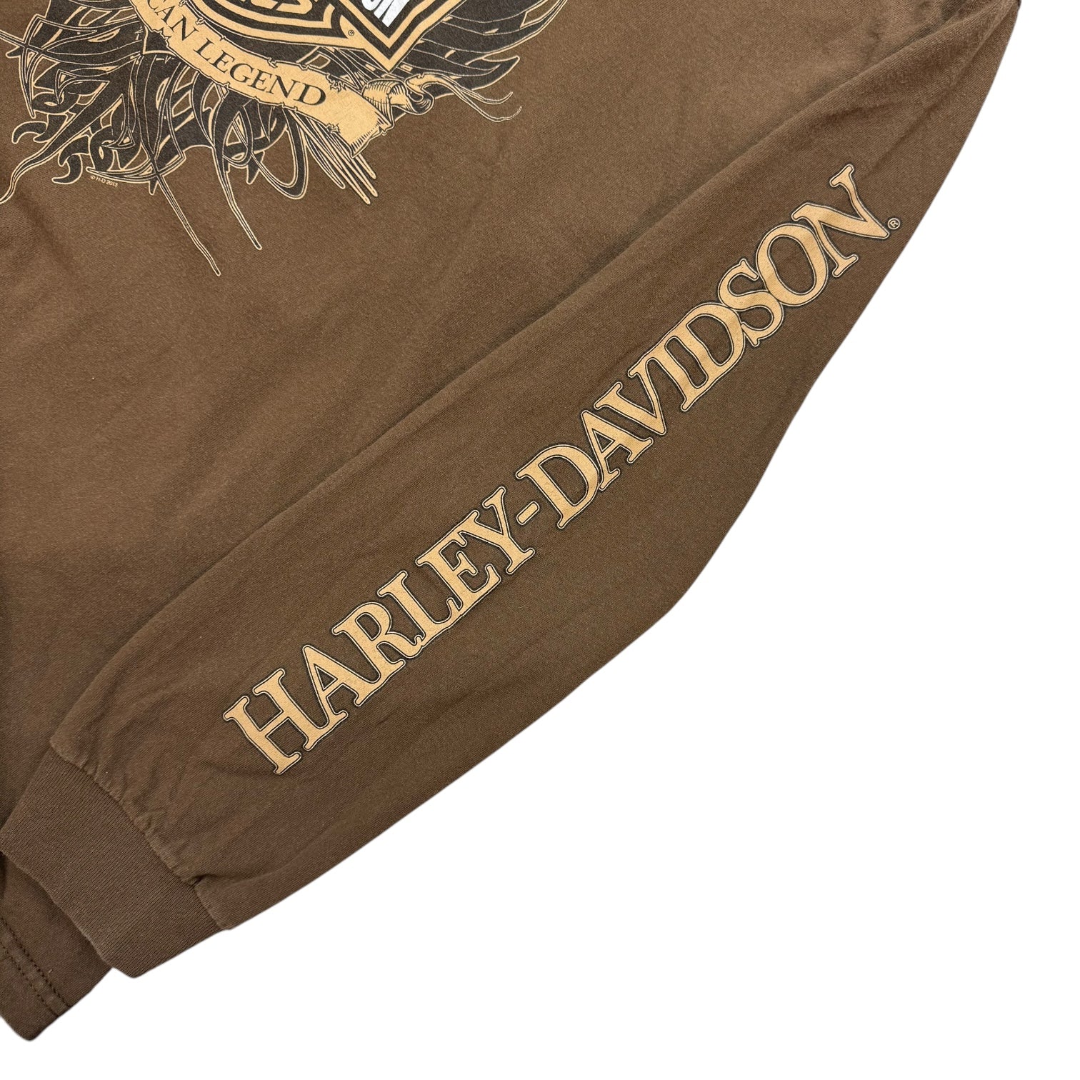 Vintage Harley Davidson Of Minot L/S Tee Brown