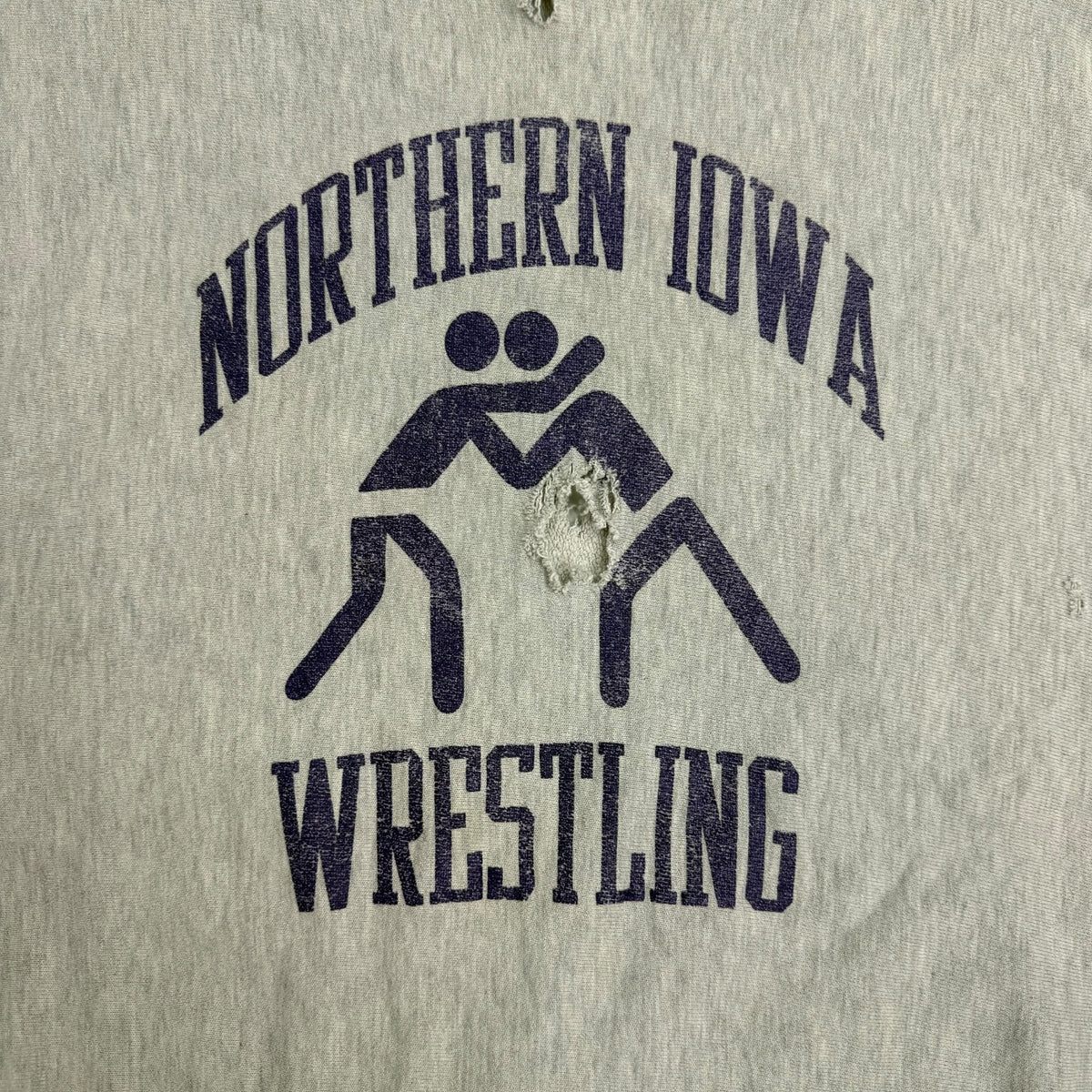 Vintage Champion Reverse Weave Northern Iowa Wrestling Crewneck Grey