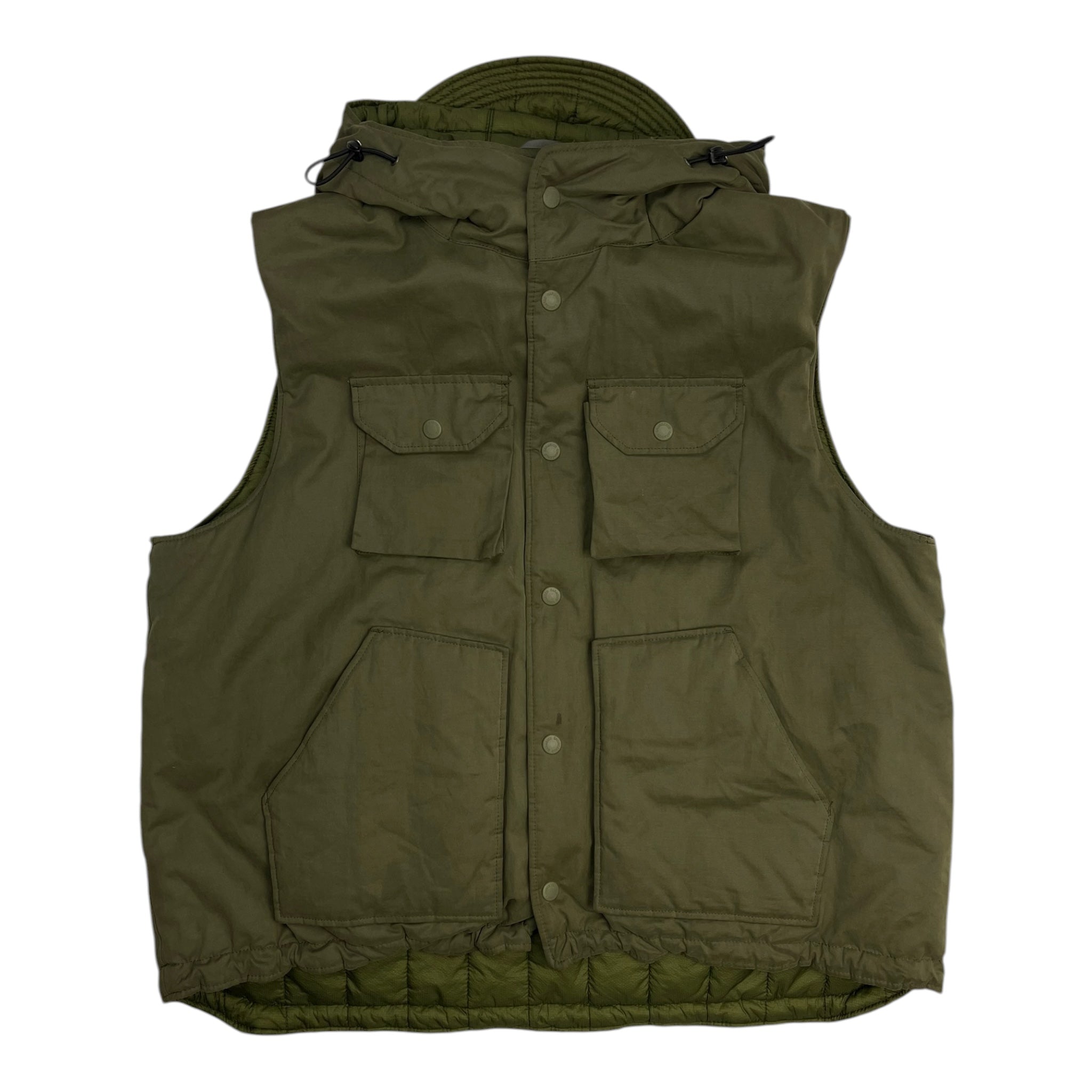 Engineered Garments Cargo Hooded Vest Olive Green