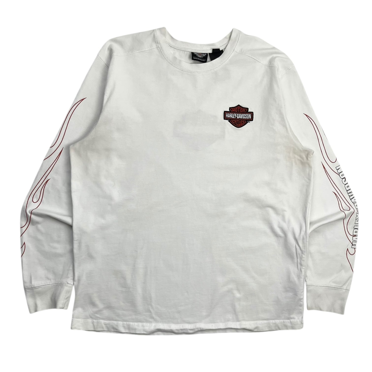 Vintage Harley Davidson Flame Sleeve Long Sleeve T-Shirt