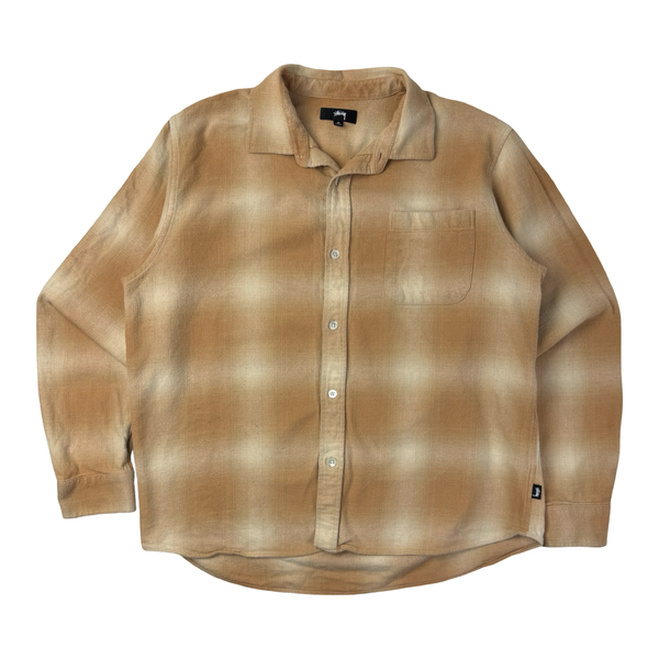 Stussy Flannel Button-Up Shirt Sand