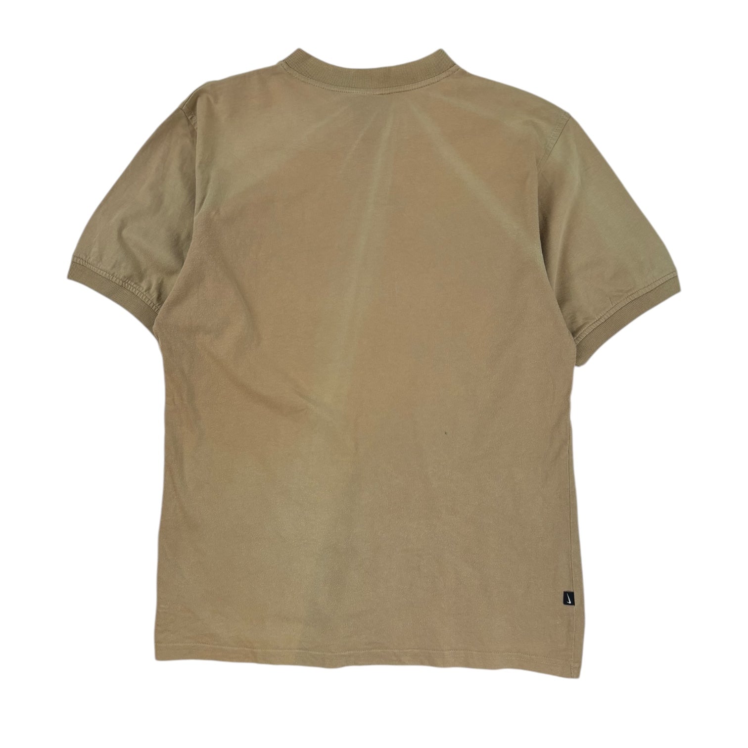 Vintage Y2K Nike Centre Swoosh V-Neck T-Shirt Light Brown