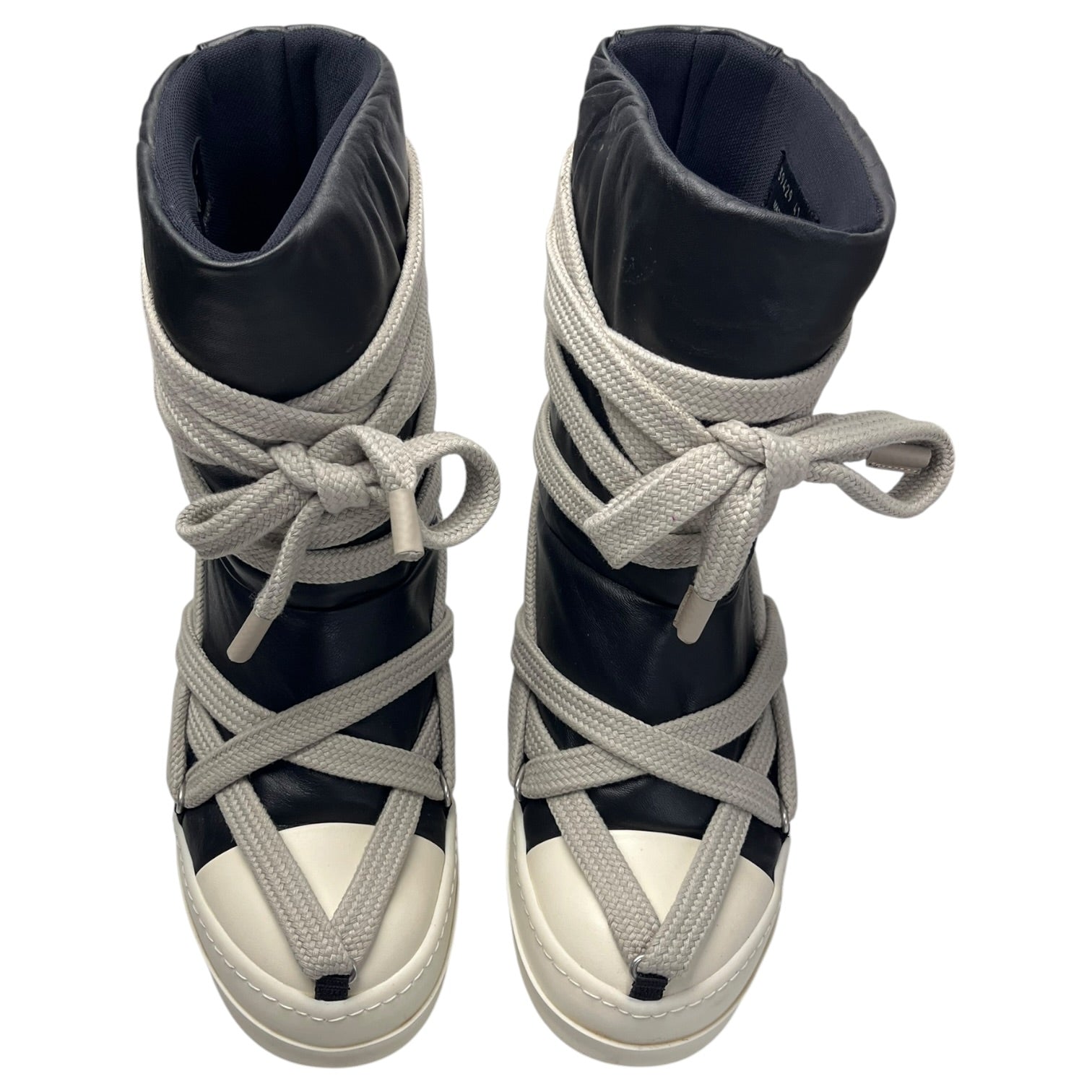 Rick Owens Jumbo Puffer Megalaced Boot Black/Milk (Used)