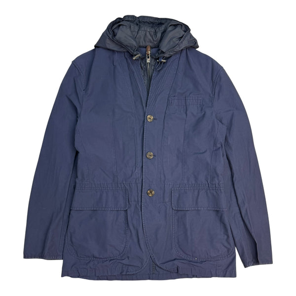 (W) Vintage Polo Ralph Lauren Nylon Hooded Blazer Navy Blue