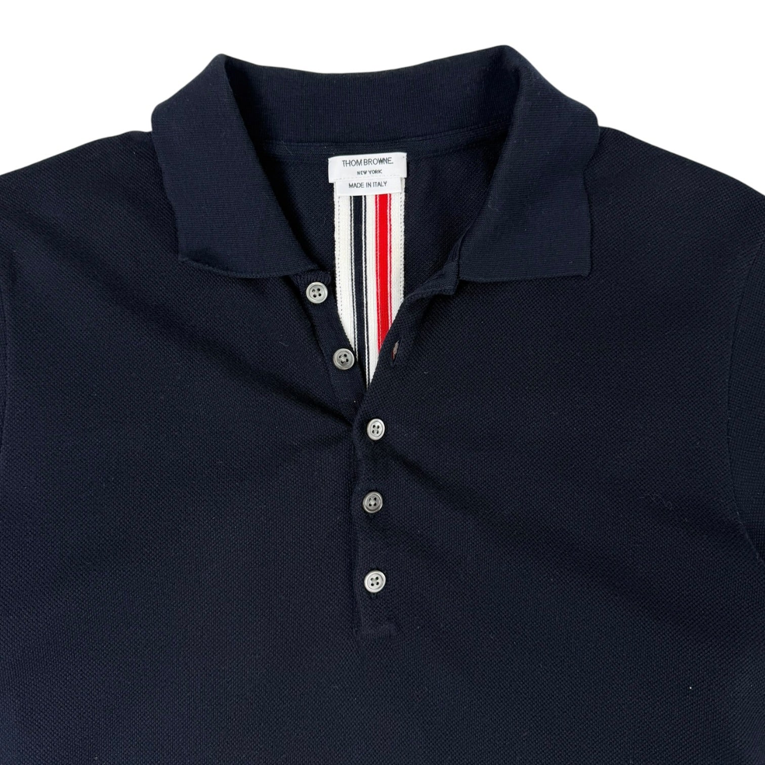 Thom Browne Piqué Polo Navy