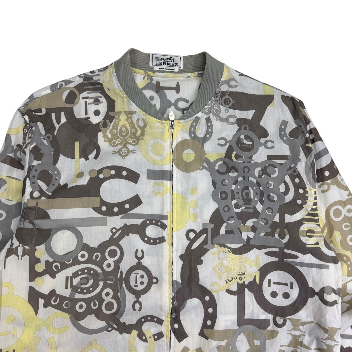 Hermes Equestrian Print Light Bomber Jacket